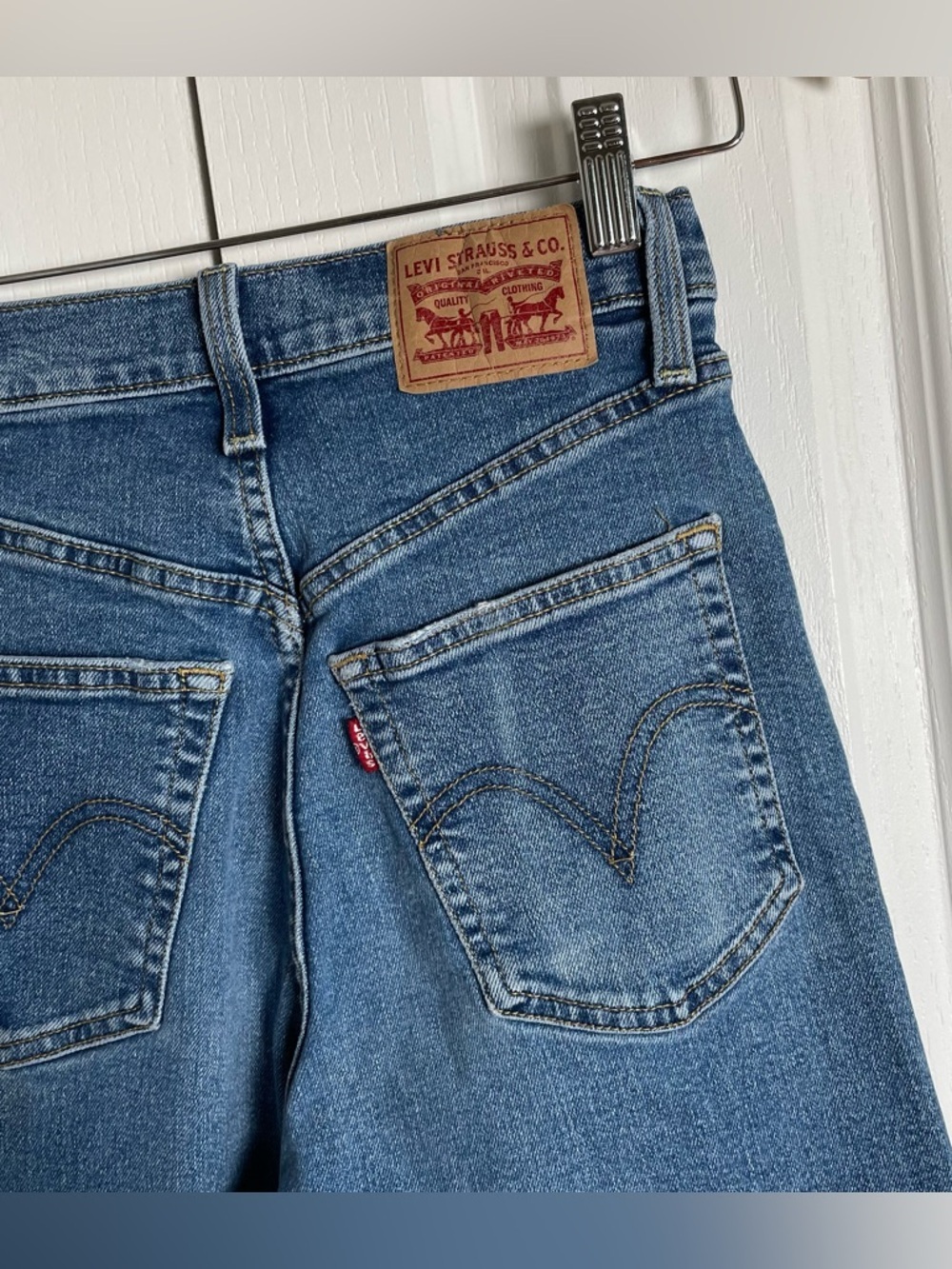 Levi's Ribcage Straight Ankle Jeans Women’s 25 Blue Denim High Waist Button Fly - Picture 9 of 12